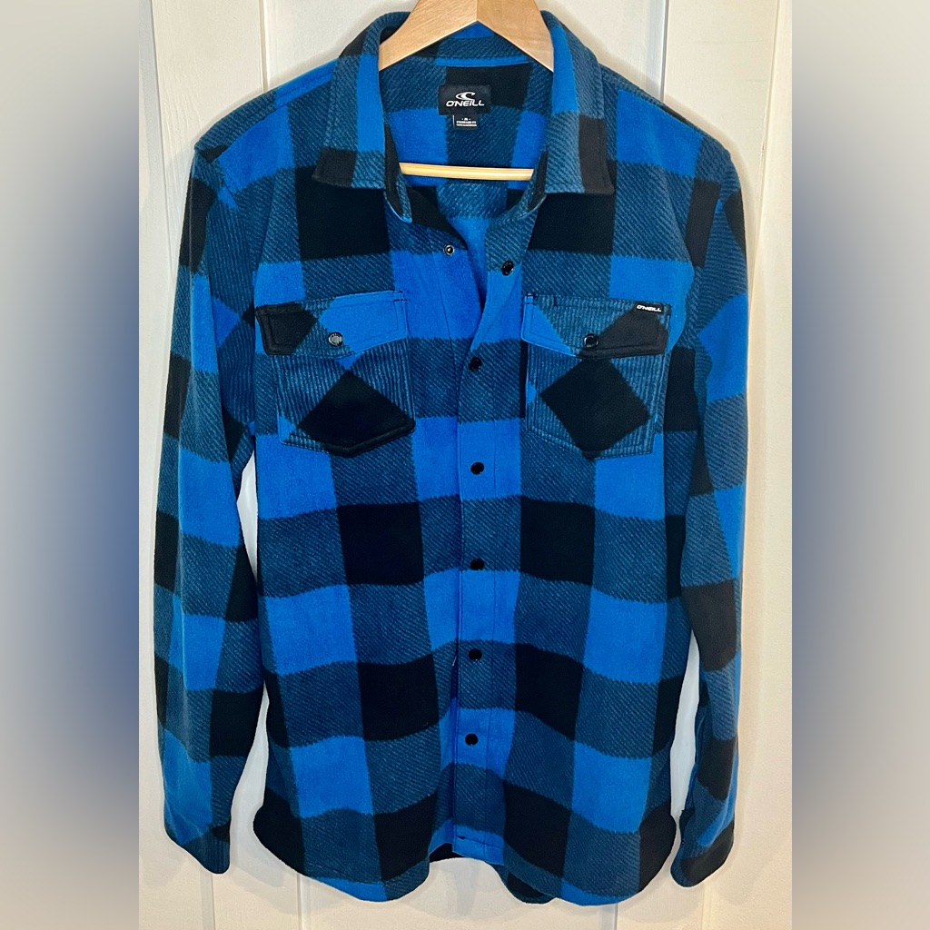 O'neill Blue And Black Checkered Shirt